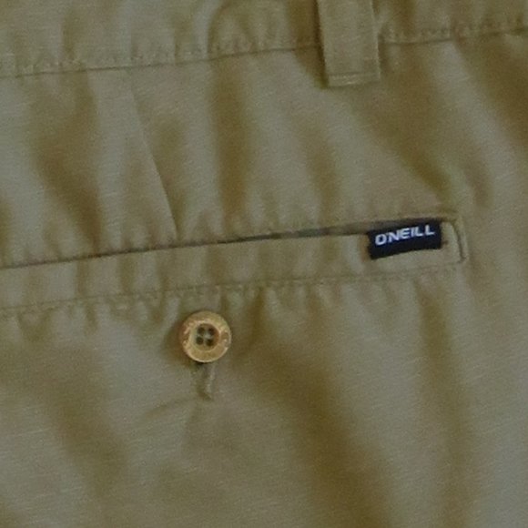 O'Neill* Men's Multipocketed 1.5" Belt Loop‎ Flat Front Olive Green Shorts~ 38W - Picture 11 of 13